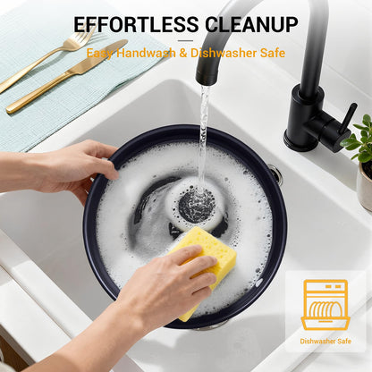 Ammeloo 21 Pcs Pots and Pans Set Non Stick with Detachable Handle & Grill Pan, Induction Ceramic Cookware Set, Non Toxic Kitchen Pots and Pans Set for RVs,Camping, Oven/Dishwasher Safe, Black
