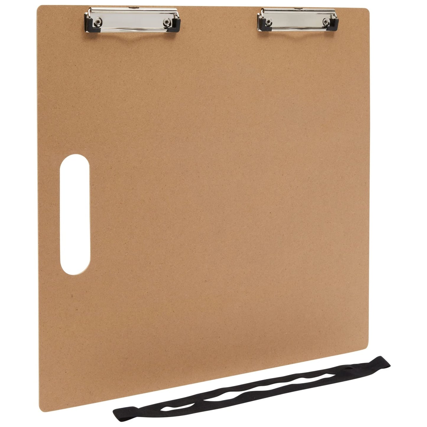 Bright Creations Artist Clipboard Pack - 18 x 18 in Brown MDF, 2 Pack - Portable Drawing & Field Sketch Board with Handle - Rubber Band & Iron Clips