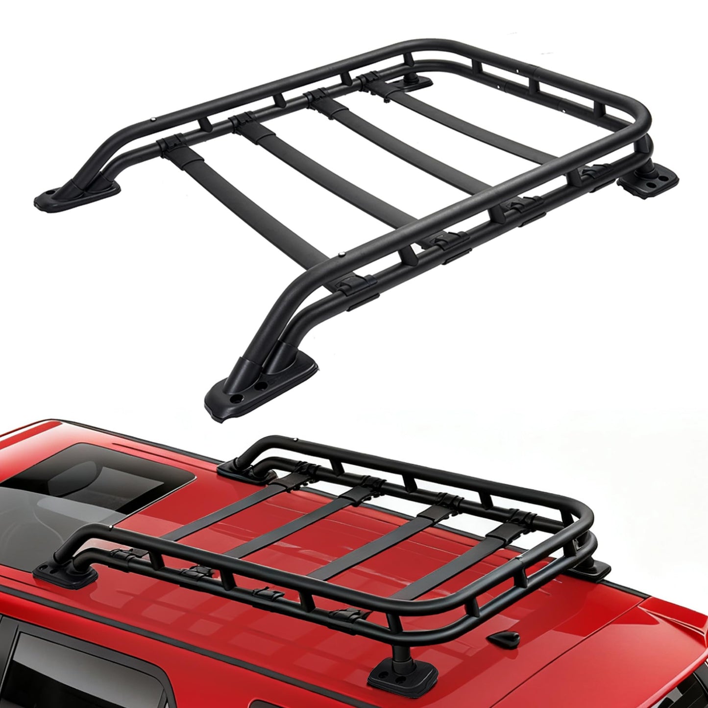 Turmaul Roof Rack Basket for 2010-2024 Toyota 4Runner TRD PRO Replacement for PT278-89190 Rooftop Luggage Cargo Carrier Extra Space Bars 350 Lbs Aluminum Powder-Coated Black