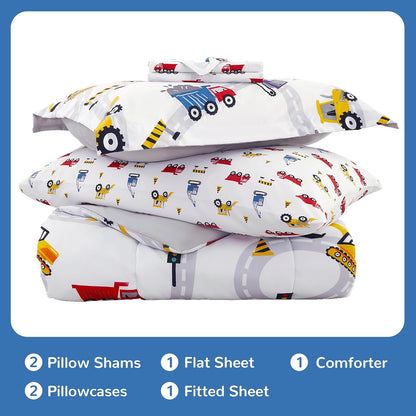 Sets Set 7 Viviland Kids Full Bedding for Boys, Girls Soft Full Comforter with Sheets, Pieces Microfiber Bed in a Bag