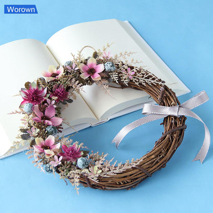 Worown 4 Pcs (8 & 12 Inch) Natural Grapevine Wreaths, Vine Branch Wreath, Rattan Wreath for DIY Christmas Craft, Front Door Wall Hanging, Wedding and Party Decors