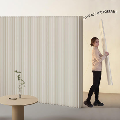 Paper Room Divider, Folding Privacy Screen Lightweight Stretchable Accordion Room Divider Wall, Portable Paper Wall Divide for Home, Office, Clothing Shop (White, L：118in x W: 17in x H：79in)