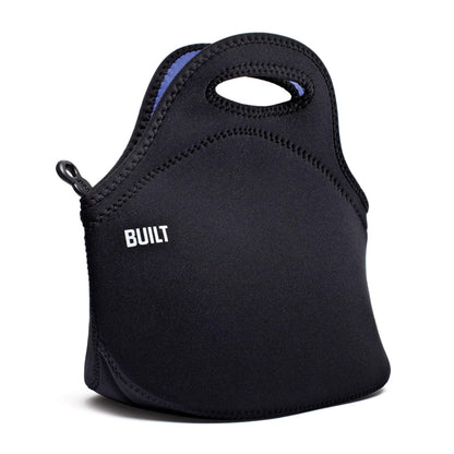 BUILT Gourmet Getaway Soft Neoprene Lunch Tote Bag Lightweight, Insulated and Reusable, One Size, Black