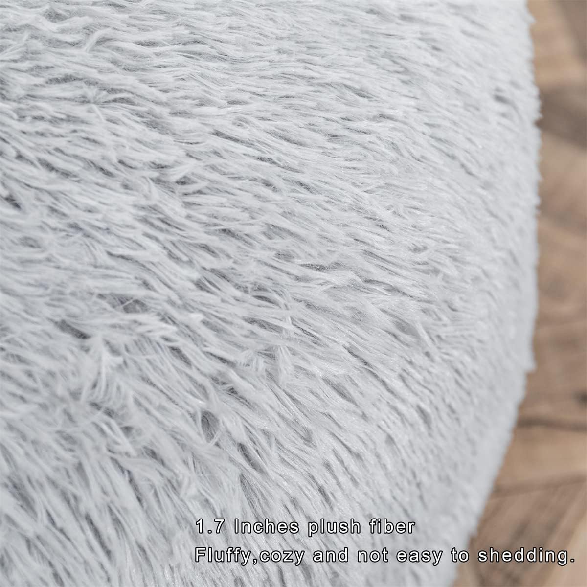 20x20x12 Inches Asuprui Fur Ottoman Stool Unstuffed Footstool Cover Floor Pouf Foot Rest No Filler Round Poof Seat
