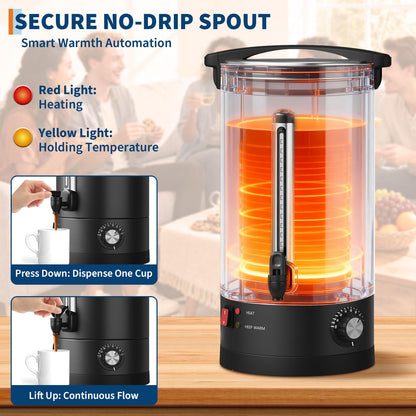 PioneerWorks 18 L/120 Cups Coffee Urn, Double-Wall Stainless Steel Coffee Maker Hot Water Urn, Large Capacity Hot Coffee Dispenser, Quick Brew, Stays Hot for Tea & Beverage at Events & Catering