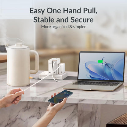Gitryin Modular Laptop Charging Station, 140W, 3 * 40W Retractable USB C Chargers, 8 Type C Ports with Cooling Power Strip, 260W Charging Hub