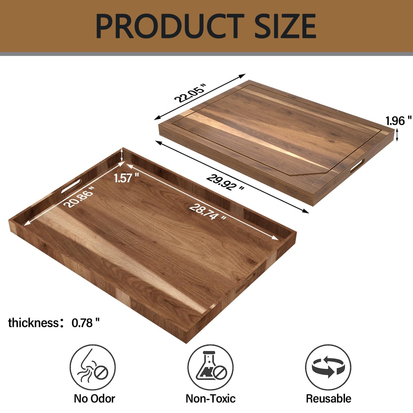 YUHFERA Stove Cover Board for Gas Stovetop - 30" x 22" Noodle Board Electric Stove Cover for RV Stove Top, Extra Countertop Space for Kitchen Stovetop（Acacia）