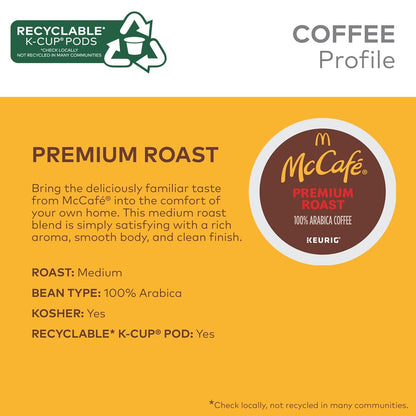 McCafé Premium Roast K-Cup Pods - Medium Roast Coffee, 48 Count for Rich Flavor and Convenience