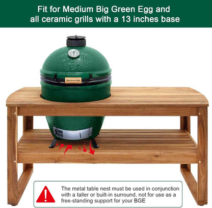 Medium Big Green Egg Grill Stand Table Nest - Enhanced Stability & Durability