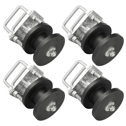 Wmebee 4 Pack Nylon Cantilever Rollers 2" Gate Frames, 4" Square Post Chain Link Fence Parts, Cantilevered Rail Fence Gate Kit