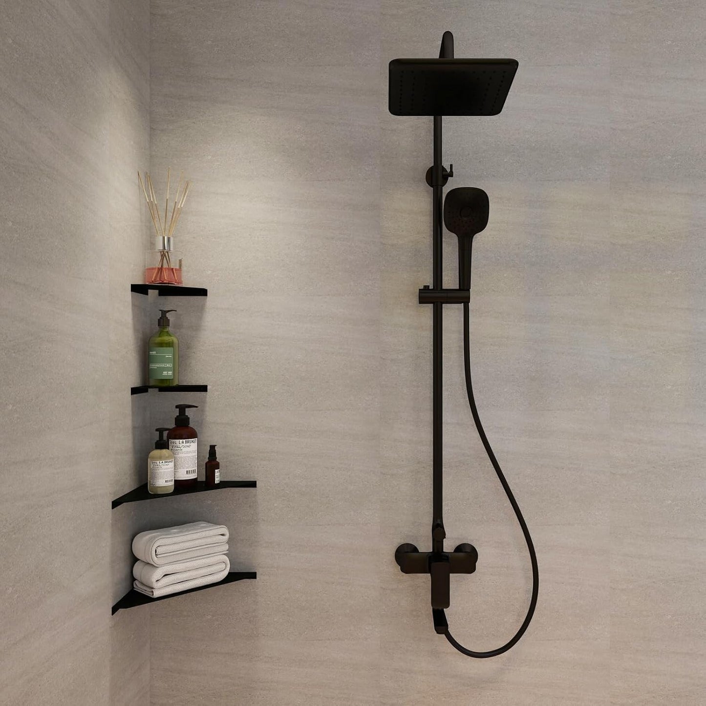 YUjieSTC 3.0mm Rooms(6 Corner Shelf, Aluminum Alloy Corner Shelf Wall Mounted, for Bathrooms,Offices