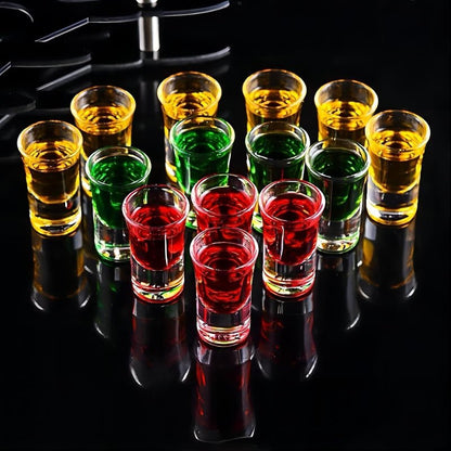 SUN GKOTTA 72-Pack 1 OZ Glass Shot Glasses set with 10 Pourers - Heavy Base shot Glasses bulk for Bar, Party, and Gifts