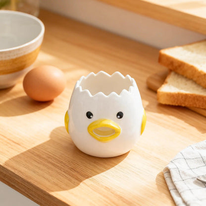 Ceramic Egg Separator, Novelty Chick Kitchen Gadget-Effortlessly Separate Yolks for Baking, Cooking, or Breakfast with This Fun and Adorable Ceramic Tool