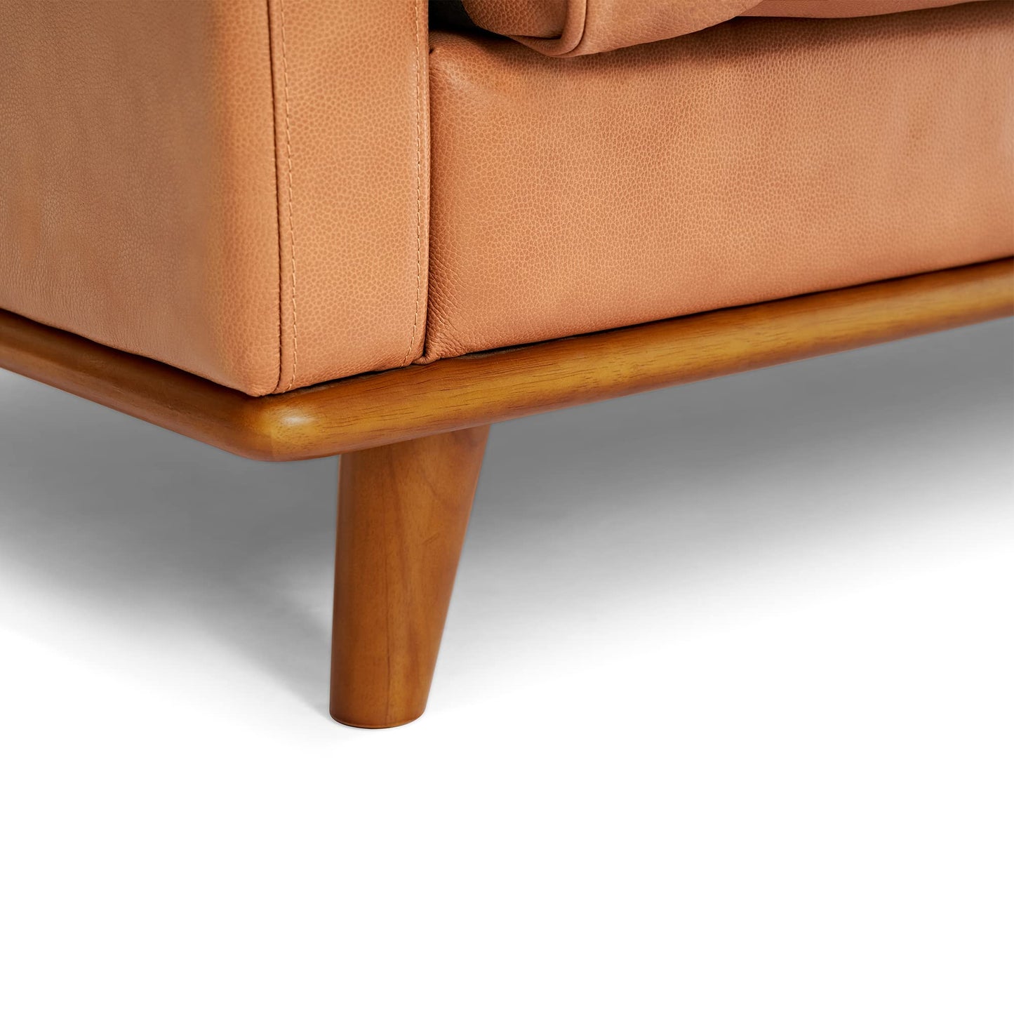 Valencia Artisan Full Leather Accent Chair 41.5” | Pure Full Italian Nappa Leather Chair, Solid Wood Accent, Ultimate Comfort, Cognac Tan