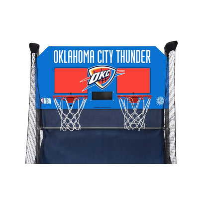 Pop-A-Shot - Home Dual Shot with Oklahoma City Thunder NBA Graphics l Sensor Scoring l 16 Game Modes l 7 Balls l Foldable Storage l for All NBA Fans