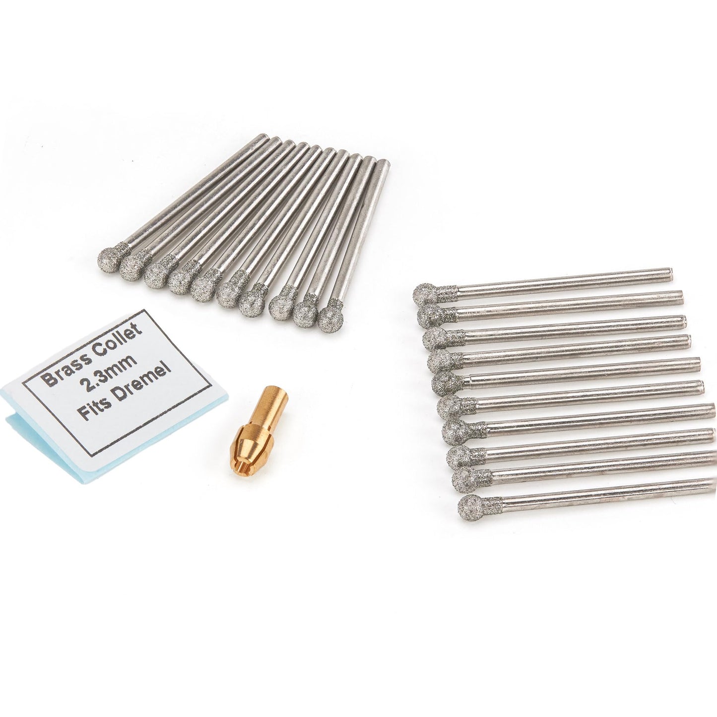 ILOVETOOL 4mm Circular Head Diamond Burs for Stone Carving Tools Pack of 20Pcs