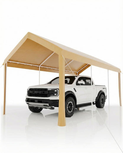GAOMON 10X20 Carport, Heavy Duty Carport,Car Canopy Garage Boat Shelter Party Tent, Waterproof Portable Car Canopy for Truck, Boat, SUV，Grey/Yellow