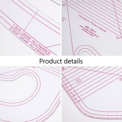 Angoily Sewing Ruler 16.9 Inch French Curve Tailors Ruler for Pattern Making Fabric Designing and Craft Drawing