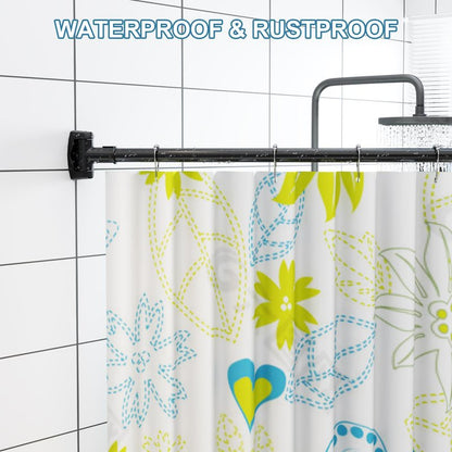 Curved Shower Curtain Rod, Rustproof, 42-72 Inches Adjustable, Premium Steel, Round Shower Curtain Rod for Bathroom, Bathtub, Stall, Need to Drill, Chrome