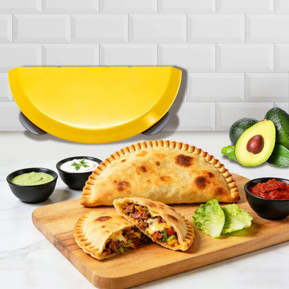 Adjustable 4 In 1 Empanada Maker Press - 4/6/8/10 Inch Large Tortilla Sealer with Steel Cutting Blade,Leak Proof Wave Tooth Design for Wraps,Burritos,Tortilla,Pasties,Pierogi,Pastelitos,Dumplings
