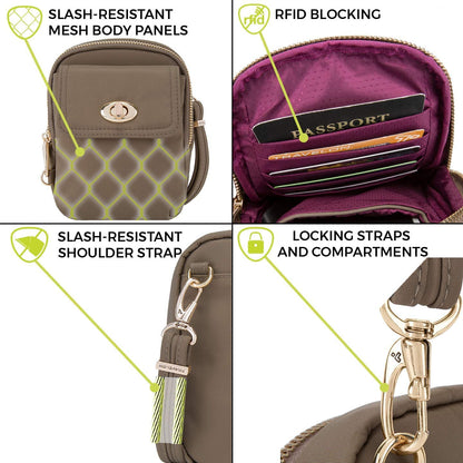 Travelon Anti-Theft Tailored Crossbody Phone Pouch
