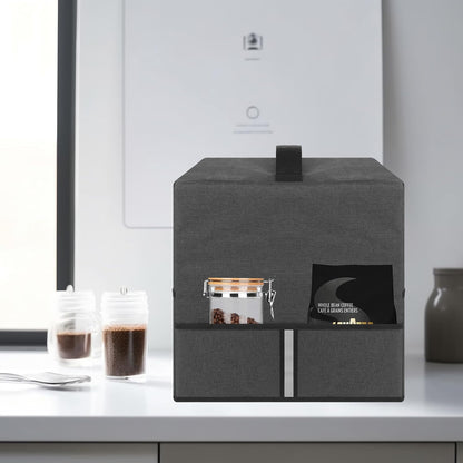 Heavy Fabric Cloth Coffee Maker Cover, Dark Grey - Compatible with Ninja CM300, CM371, CM400, CM401, CM407, 12.6X9.5X15