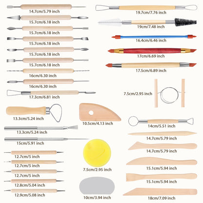 SHENOMAD 32PCS Clay Tools with Wire Sculpting Tools Pottery Modeling Ceramics Polymer Tools Set for Air Dry Clay Carving Molding Pottery Crafting Beginners