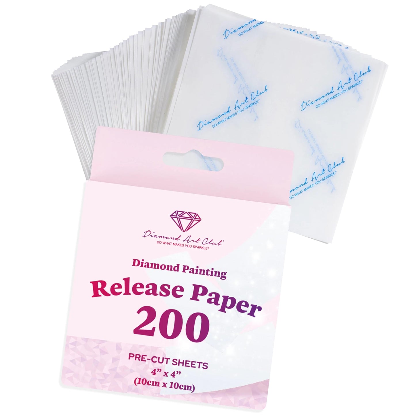 DIAMOND ART CLUB 200-Piece Premium Diamond Painting Release Paper Pack, Multiuse Painting Paper, Precut Cover Replacements, 4" x 4" (10 cm x 10 cm)