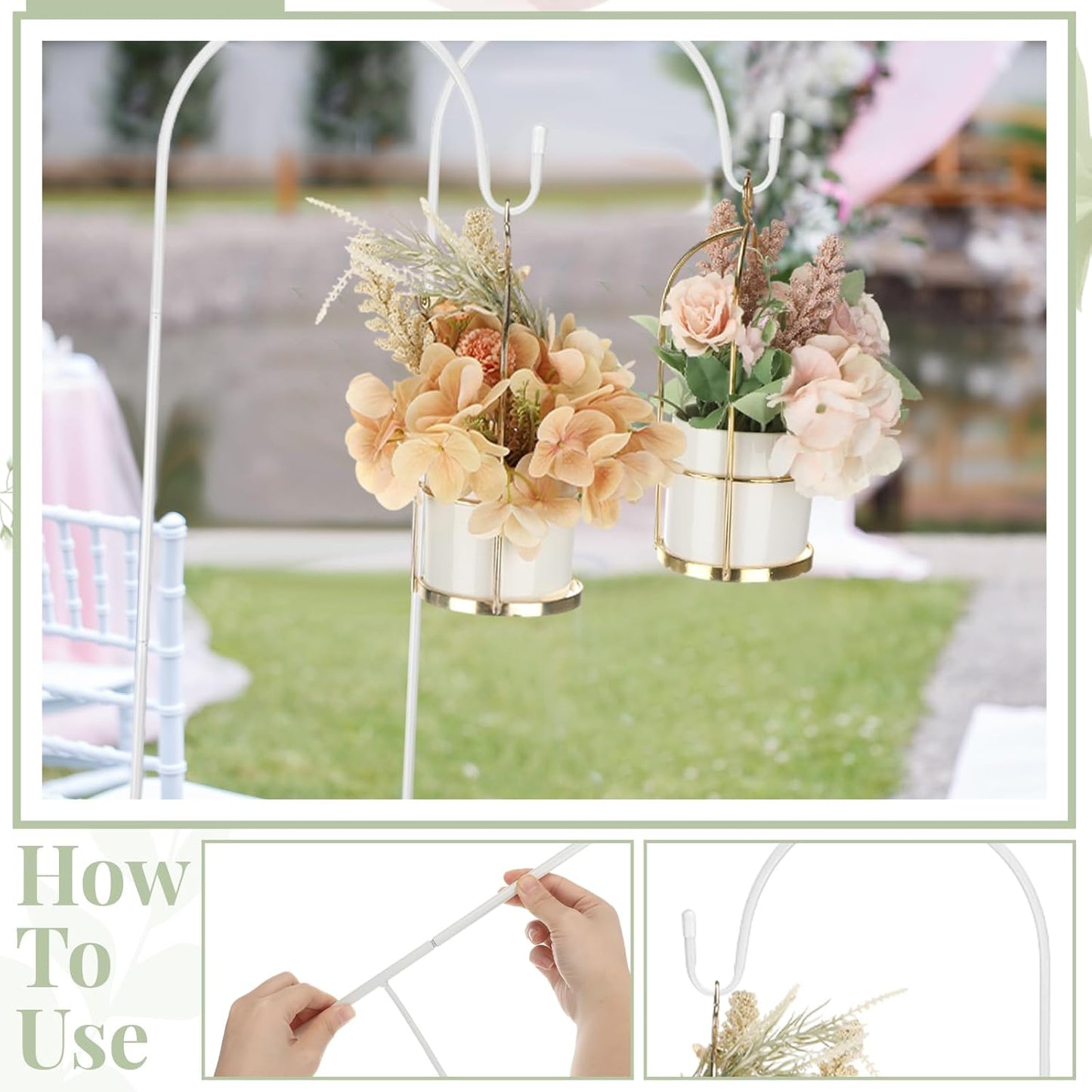 10 35 Inch Yaocom Pcs Shepherds Hooks for Outdoor Bird Feeder Poles Metal Shepherds Hook Plant Hangers Outdoor Wedding