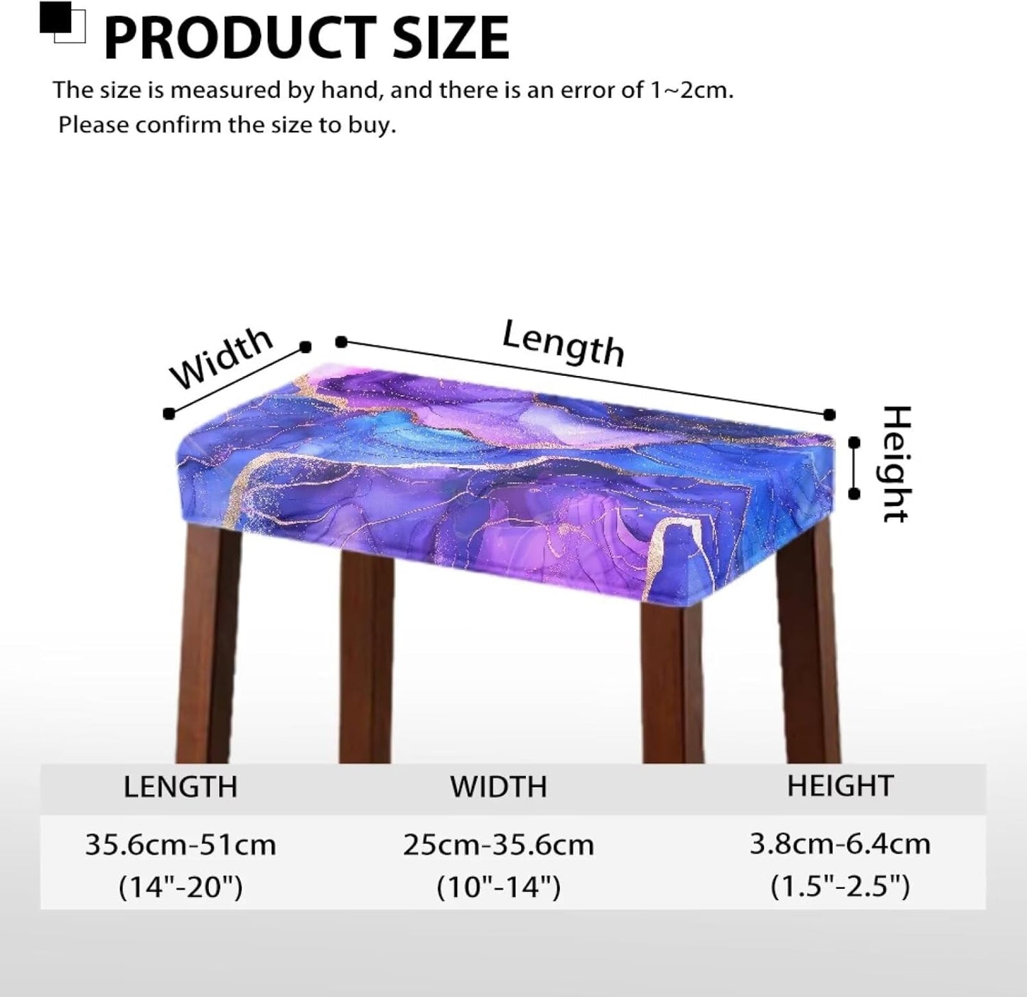 Set 2 Counter Marble Print Bar Stool Covers of Stretch Stool Chair Covers Rectangle Height Bar Stools Slipcovers