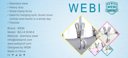 WEBI Pool Cover Clips, 6 Packs 3.3 Inch Beach Towel Clips for Chairs, Above Ground Pool Cover