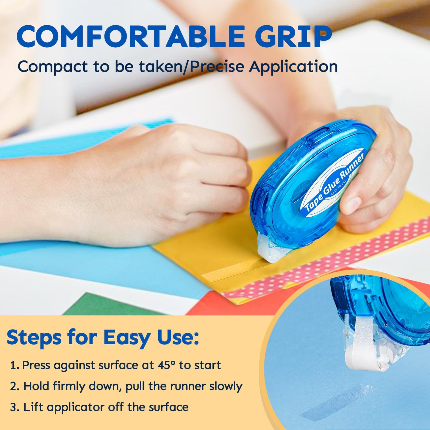 Tmol 4 Pack Scrapbook Tape, 26 Ft x 0.31 in Double Sided Tape Roller, Permanent Adhesive Tape Dispenser Runner, Photo-Safe Glue Tape Roller for Scrapbooking, Crafts and Arts Projects, Smooth & Clean