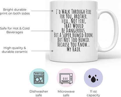 YouNique Designs Brother Coffee Mug, 11 Oz, Funny Gifts from Sister, Birthday Gifts for Brother Adult