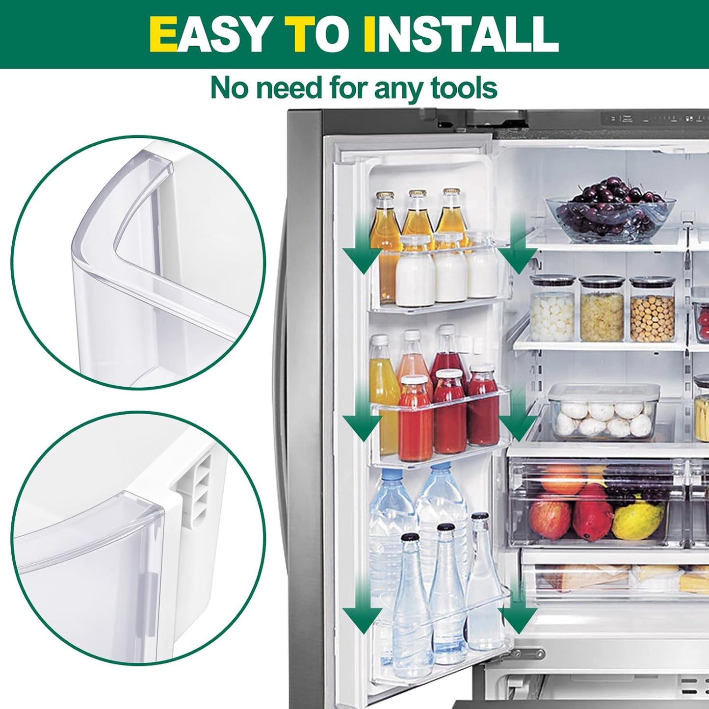 UPGRADED DA97-12935A Refrigerator Door Bin Replacement for Samsung Fridge Parts, Left and Right Door Shelf Basket