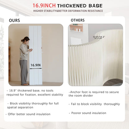 Paper Room Divider Temporary Wall Foldable Wall Divider Retractable Room Dividers and Folding Privacy Screens for Home/Office/Clothing Store/Enterprise/Studio