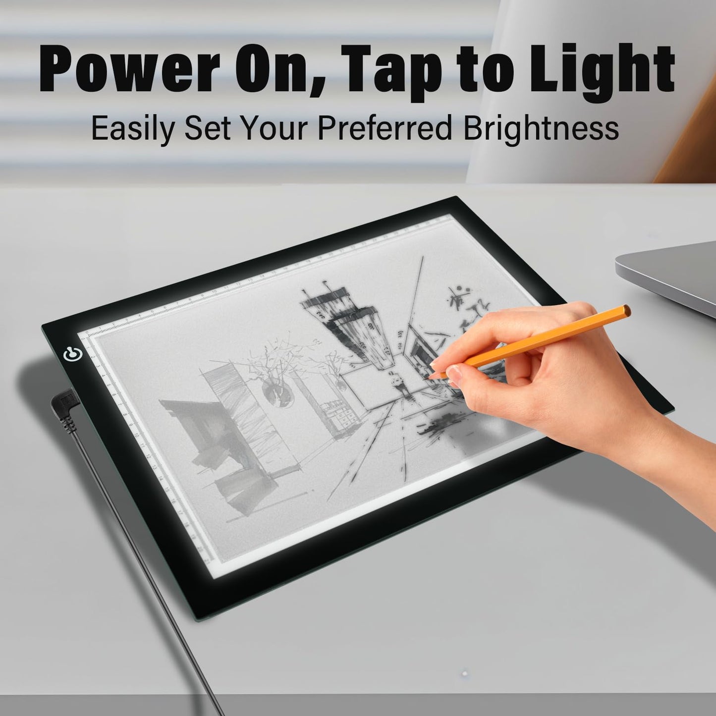 A4 LED Copy Board Tracing Light Box, Adjustable Brightness Artcraft LED Trace Light Pad, USB Power Light Table for Artists, Tattoo Drawing, Animation, Sketching, Stenciling & Diamond Art Painting
