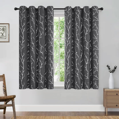 BUHUA Blackout Curtains for Bedroom, 63 Inch Length Thermal Insulated Grommet Top Curtains, 2 Panels, Dark Grey