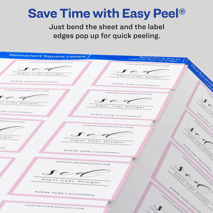 Avery Printable Square Labels, 2" x 2", Matte White, Laser & Inkjet Compatible, 300 Blank Labels Total, Great for Branding, Packaging, Events, and More (22806)