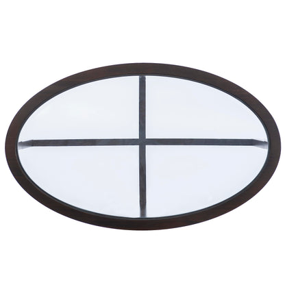 Powell Marta Umber Brown Wooden Three Piece Coffee and End Table Set with Tempered Glass Tops