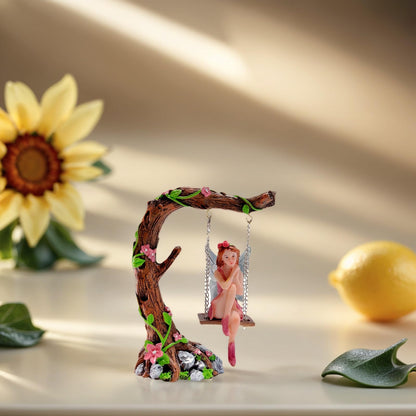 ANNOWAWAY Swing Set of 42 Pcs Miniature Fairy Garden Accessories Outdoor Decor Figurines, Mini Whimsical Ornaments and Decorations for Patio, House, Garden, Desk, Yard Supplies
