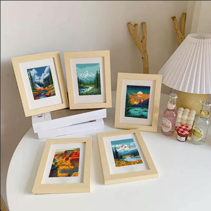 Aestalrcus 12 Pcs Small Diamond Art Kits, National Park Landscape Diamond Art Kits for Adults, DIY Square Diamond Painting 3-Hour Gem Painting for Gift Home Desktop Decor 6.7x8.3 Inch(Without Frame)