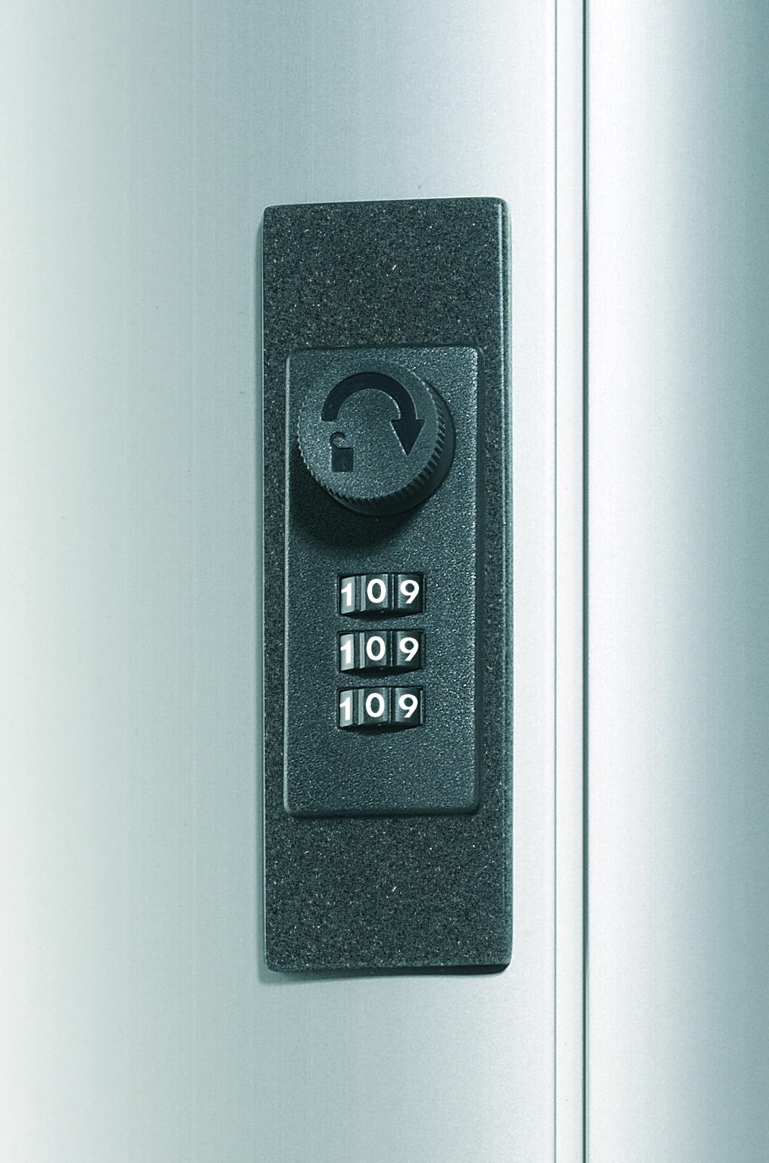 Durable Key Safe Box 54 - Wall Mounted Lockable Key Holder Cabinet with Combination Lock Holds 54 Key Clip Keys - Securely Locks Keys - Aluminum Key Safe Including 6 Key Clip Tags