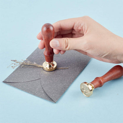 CRASPIRE Snail Wax Seal Stamp Mouse Vintage Sealing Wax Stamps Bellflower 30mm Removable Brass Head Sealing Stamp with Wooden Handle for Wedding Invitations Graduation Envelope Wrap