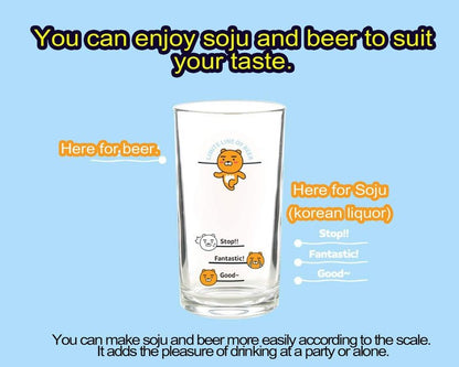 Mini Clear Glasses For Alcohol Drinks Set of 4(soju beer glass 소맥잔),Korean Soju Shot Glasses Set Character Soju Beer Glass, Best Gift For Party, Dishwasher Safe Clarity Glassware, Korean Gift