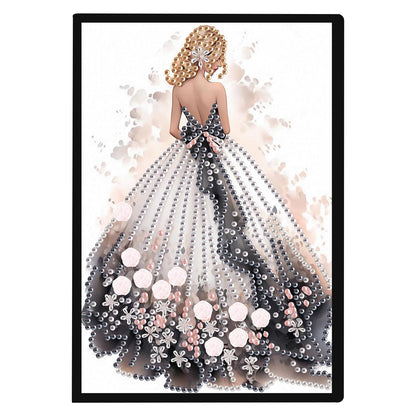 JISHSHAY Diamond Painting Notebook Journal Diamond Art Note Book Gem Art Sketch Book Gem Painting Diary Mosaic Kits for Adults Blank Notebook with Special Shaped 14.5×21cm/5.7×8.26in Dancer