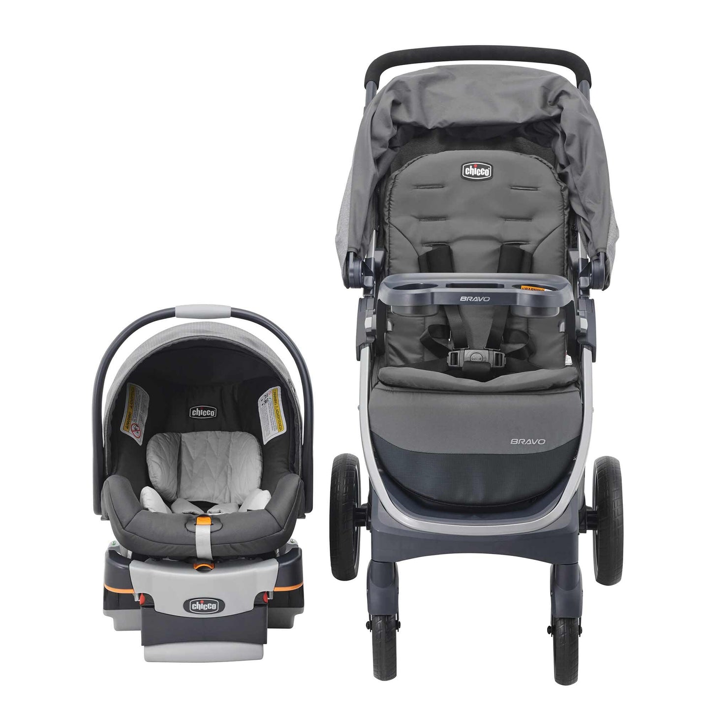 Chicco Bravo® 3-in-1 Trio Travel System, Bravo® Quick-Fold Stroller with KeyFit® 30 Infant Car Seat and Base, Car Seat and Stroller Combo | Parker