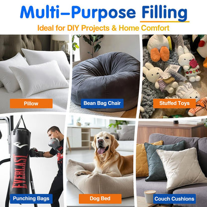 Welacer Bean Bag Filler, 40lbs Blue Memory Foam Filling for Beanbag Chair, Couch Cushions, Pillows, Dog Beds, Pouf Ottoman, Punching Bag Filler, Grappling Dummy, Packing Peanuts Replacement