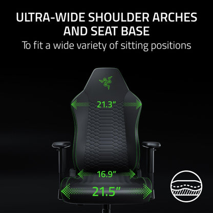 Razer Iskur V2 X NewGen Ergonomic Gaming Chair — Built-in Lumbar Support, Cooltouch Gen-2 EPU Leather, Ultra-Wide Seat Base, Adjustable 152 Degree Recline, Foam Cushions — Black/Green