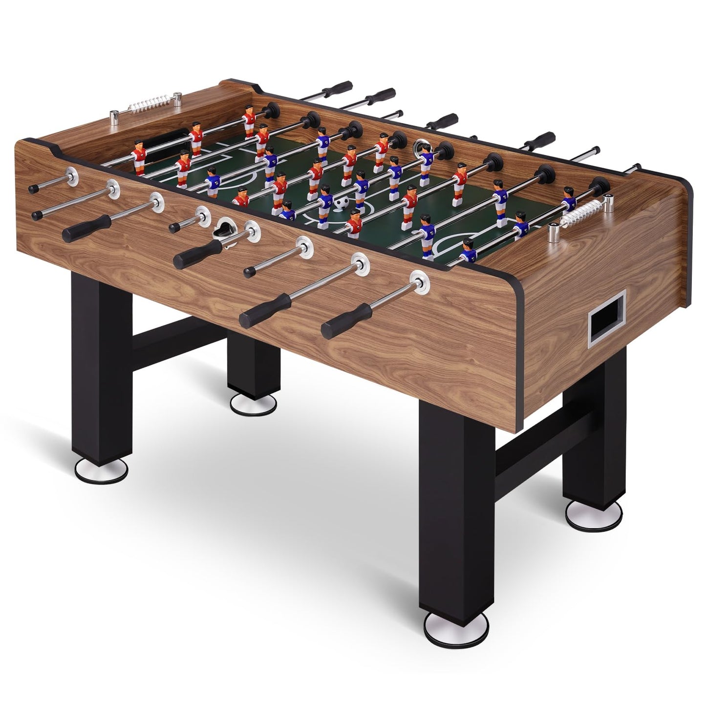 REAHOISY 58 Inch Large Size Foosball Table Adult Size, Full Size Soccer Game Table w/2 Balls, Leg Levelers & Heavy-Duty Legs, Durable Arcade Football Table for Game Room, Home, Office, Party (Brown)