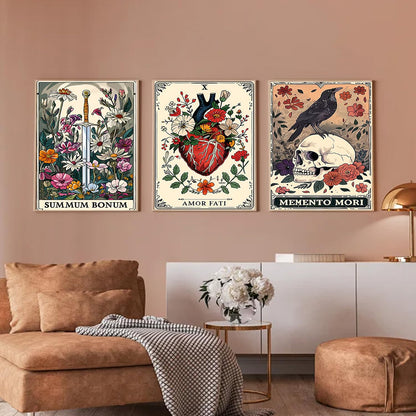 Fairyland JinWenn Diamond Art Kits for Adults Beginner, 3 Pack Tarot DIY Diamond Painting Kits 5D Diamond Dots Gem Art Crafts with Tools,Round Full Drill Crafts for Home Wall Decor&Gift-12x16inch